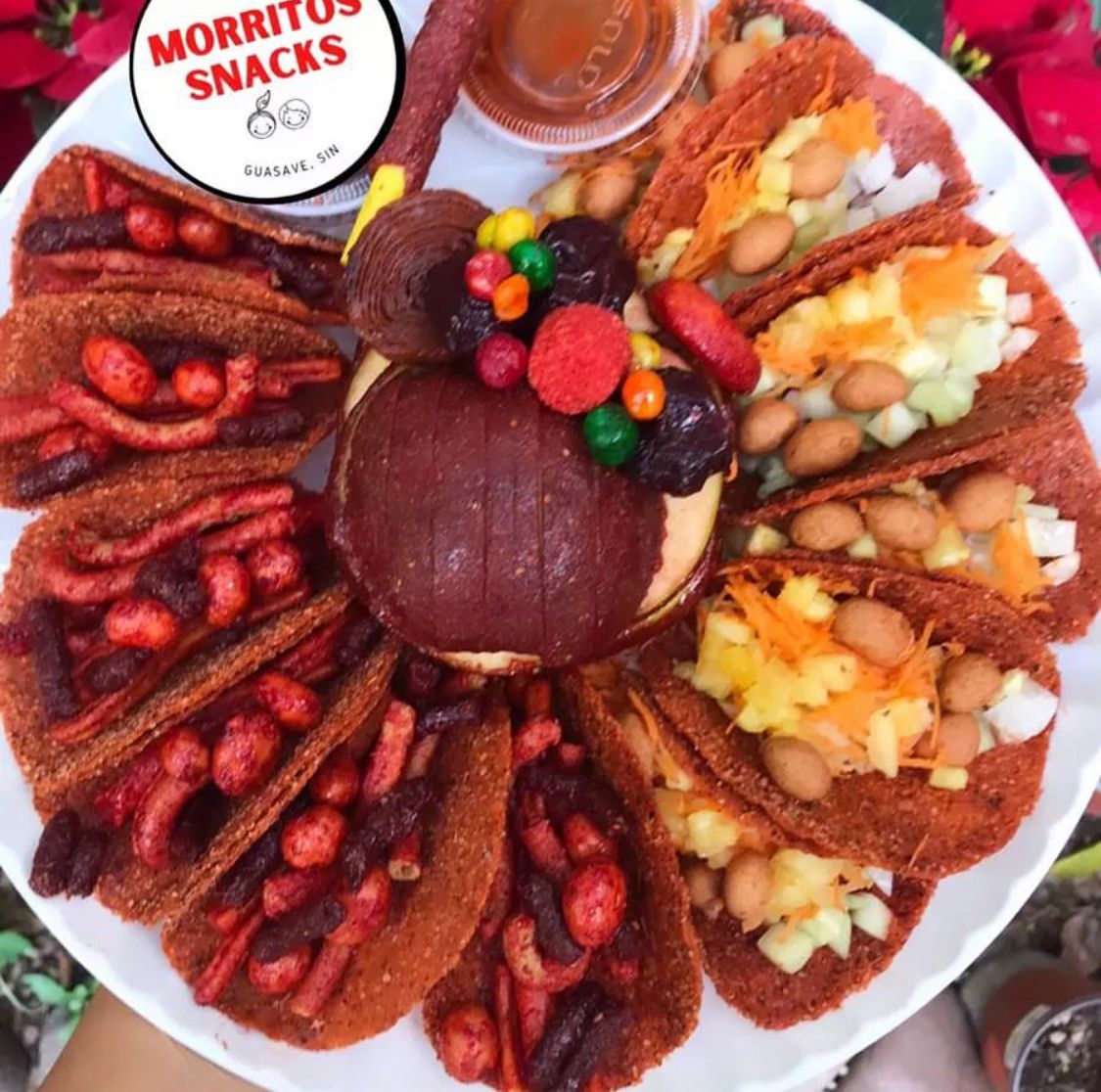 Charola circular de snacks