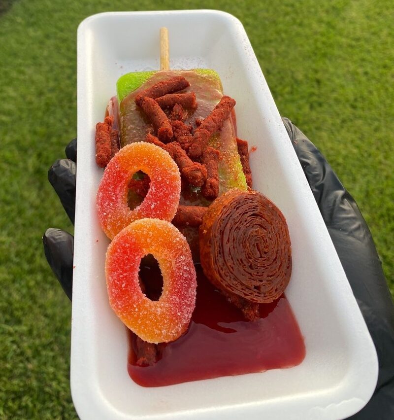 Paletas Preparadas bar with chamoy and candy